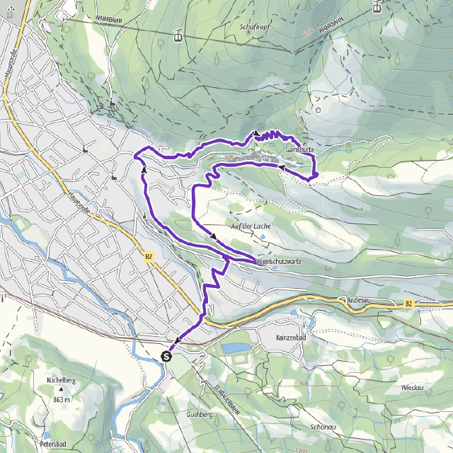 Karte Trail Run Tour Skistadion-Tannenhütten